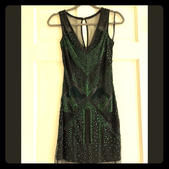 Aidan Mattox Beaded Sheath Dress 0 - Picture 1 of 4